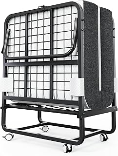 CAIYUN Klappbett 100x190cm Erwachsene mit ca.13CM Matratze aus Gedächtnisschaum Gästebett Klapp…