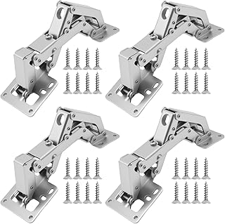 4 Stück 175-Grad-Scharniere, Rahmenlose Schrankscharniere, Soft-Close Hydraulisch Verstellbare H…