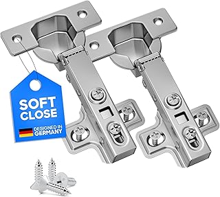 Scharnier mit Softclose in Standardgröße 2er Set | Türscharniere mit Gasdruckfeder | Schranksc…
