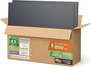 Solarway 445W Solarpanel Full Black Bifazial Glas/Glas PV Panel mit positiver Leistungstoleranz v…