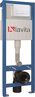 Domino Lavita WC Vorwandelement für Hänge-Toilette inkl. Drückerplatte (RW) Weiss 112-128 cm