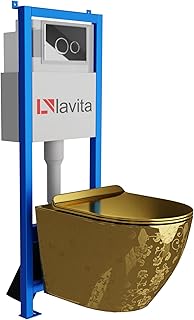 Lavita LAV 101 Vorwandelement für WC 40cm + Wand Hänge Tiefspül WC SOFI SLIM GOLDEN EYE Spülr…