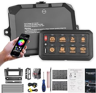 Chelhead 12 V 60A RGB 8 Gang Bluetooth 12V/24V Schalterfeld, LED Touch Bedienfeld mit Hintergrund…