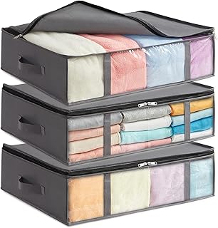 Lifewit 3 Stück 40L Unterbett Aufbewahrungsbox, Faltbare Unterbettkommode Aufbewahrungstasche St…