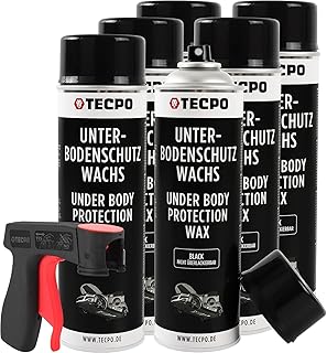 TECPO Wachs Unterbodenschutz Spray, 6X 500ml mit Handgriff Unterbodenschutzwachs Karosserieschutz…