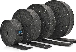 My Plast Terrassenpads Rolle – 2 m x 80 mm x 8 mm, 1 Stück – Bautenschutz-Matte aus Gummigranula…