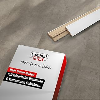 Premium Klick-Vinylboden, 2,23 m², inkl. Fußleisten, Trittschalldämmung integriert, Stärke 4,…