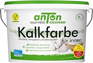 Anton | Wischfeste Kalkfarbe weiß | 8,25Kg | Innen | hoch atmungsaktiv | geruchsfrei | deckt bei…