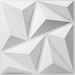 Art3d Wandpaneele 3D Paneele PVC Kunststoffpaneele Gaming Wohnzimmer Wand Decke 30 x 30 cm Weiß …