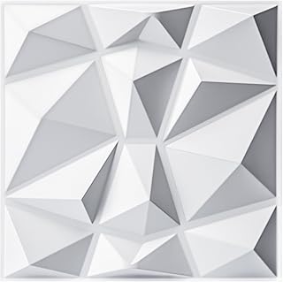 Art3d 33 Stück 3D Wandpaneele Diamant Hochsteifes PVC, 30 x 30 cm, Nicht Verformbar, Recycelbar,…