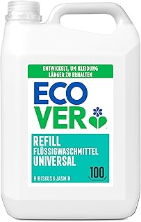 Ecover Waschmittel Universal Hibiskus & Jasmin (5L/100 Waschladungen), Flüssigwaschmittel mit pf…