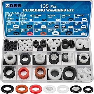 ZDBB 135 PCS Sanitär-Gummi Unterlegscheiben Assorted Kit und flache Silikondichtung Sortiment Se…