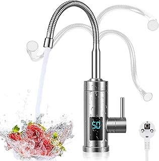Elektrischer Wasserhahn mit Durchlauferhitzer, 220V 3000W Warmwasserhahn Küchenarmatur Smart Hea…