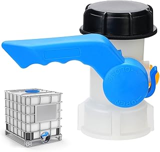 drado IBC Container Klappenhahn DN40 (62mm) Absperrhahn Tank Adapter, IBC Tank Zubehör, IBC Wass…
