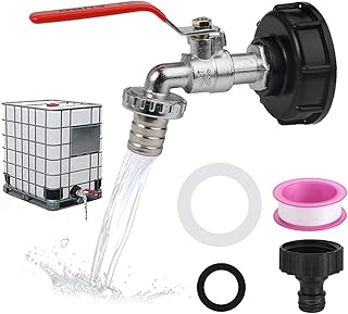 1000 Liter Tankhahn, IBC Adapter Wassertank mit 3/4 Zoll Anschluss, Garten Wasserhahn IBC Tank Zu…