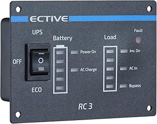 ECTIVE RC3 Wechselrichter Fernbedienung mit Ladestandsanzeige – 3m Kabel, RJ12- Batteriebetrieb, …