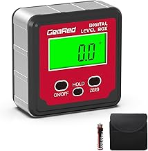 GemRed Digitaler Winkelmesser mit Magnetfuß, LCD Display Digitale Wasserwaage, Wasserdicht Neigu…
