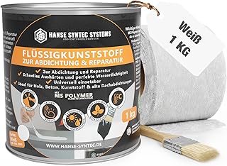 HSS Flüssigkunststoff Abdichtungsset inkl. Pinsel & Vlies – UV- & witterungsbeständig – MS-…