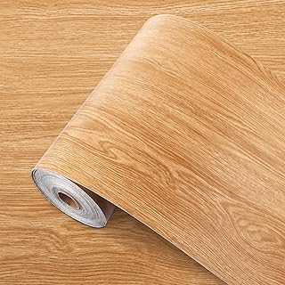 CYEER PVC Bodenbelag Holzoptik Eiche Natur, 40 cm x 10 m, 1,6 mm Vinylboden von der Rolle, Wasser…