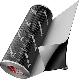 Poppstar Alubutyl Auto-Dämmung selbstklebend (Dämmmatte 2mm, 5m × 40cm (2m²)), 1 Rolle, schwarz