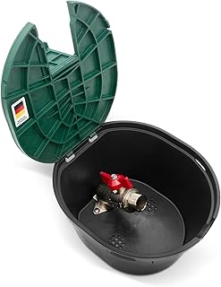 blizz-z Ventilbox oval mit Kugelhahn | Ventilkasten, Verteilerkasten mit Deckel für Gartenbewäs…