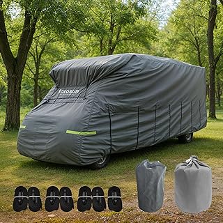 Wohnwagen Abdeckung, 4-lagige Schutzhülle für Wohnmobil, wetterfest & atmungsaktiv, UV-beständ…