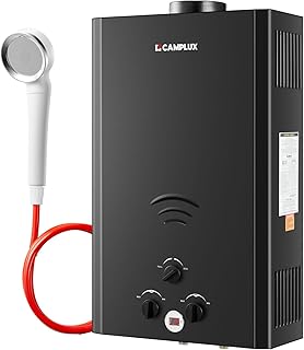 CAMPLUX 20 Liter Gasdurchlauferhitzer, Instant LPG Warmwasserbereiter für Gartendusche, Wohnmobi…