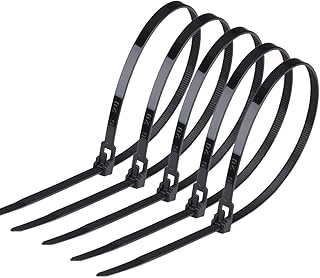 100 Stück Kabelbinder Wiederverschließbar, Kabelbinder Schwarz Set für Kabelmanagement, Garten…