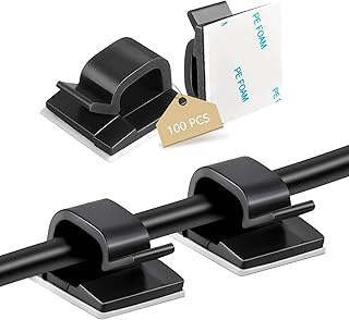 Abnii 100 Stück Kabelhalter, Outdoor Indoor Kabelclips Selbstklebend für Kabelmanagement, Kabel…