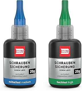 INBUS® Schraubensicherung mittelfest & hochfest, 20g (79560 & 79680) — Made in Germany