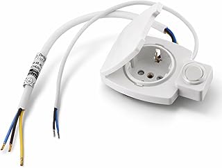 Möbel Einbausteckdose IP44, Schalter, All-in-One, naturweiß