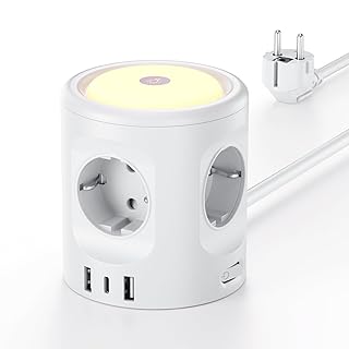 7 in 1 Steckdosenwürfel mit 3 USB,3680W Mehrfachsteckdose Mit Schalter, 4 Fach Steckdosenleiste …