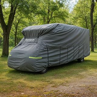 Wohnwagen Abdeckung, 4-lagige Schutzhülle für Wohnmobil, wetterfest & atmungsaktiv, UV-beständ…