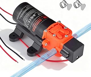 VEVOR Membranpumpe, 12 V DC, 4,5 L/min, selbstansaugende 2-Kammer-Membranwasserpumpe mit 2 Schlau…