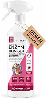 hauszauber – Enzymreiniger [STARKER GERUCHSENTFERNER] 1000 ml – Gegen Katzenurin, Nikotin, Tierge…