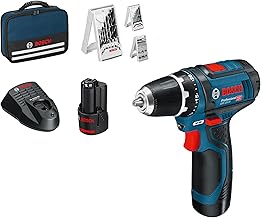 Bosch PRO 12V System Akku Bohrschrauber GSR 12V-15 (inkl. 2×2.0 Akku, Ladegerät, 39tlg.-Zubehör…