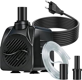 SongLong Springbrunnenpumpe 16W 800L/H 3m Kabel | Ultra-Leise, für Gart brunnen, Teich, Hydropon…