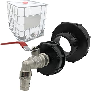 IBC Tank Auslaufhahn, IBC Wassertank Adapter S100x8 / S60X6 Grobgewinde – 3/4″ Gartenschlauch Sch…