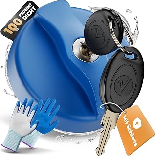 Abschließbarer Wassertankdeckel 78mm Durchmesser – blau – für Wasser Einfüllstutzen am Woh…
