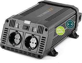 Technaxx KFZ Wechselrichter 12V auf 230V 1200W (2400W Spitze) – TÜV zertifizierter Spannungswa…