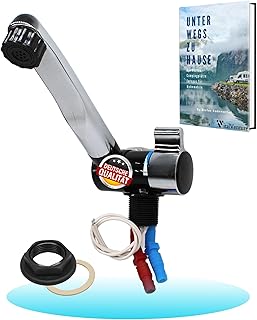 Comet Wasserhahn 12v London für Wohnmobil – Mit 2 Anschlüssen(warm und kalt), Schwarz/Chrom, Ko…