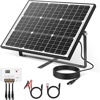 Yinleader 50W Solarpanel 12V Monokristallin Komplettset mit PWM Laderegler | PWM Laderegler SAE K…