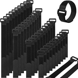 Klettband 40 Stück Klett-Kabelbinder Wiederverschließbar, 20mm Breite Klettverschluss, 4 Versch…