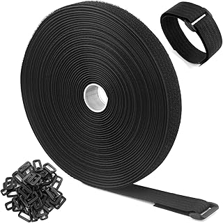 10m x 2cm Klettband mit 50 Schnalle, Freie Schnittlänge Klett Kabelbinder Wiederverschließbar, …