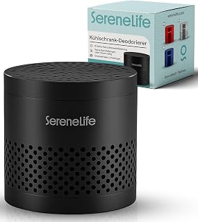 SereneLife Kühlschrank Deo Geruchsbeseitiger Schwarz, Wiederverwendbar | Geruchsneutralisierer b…