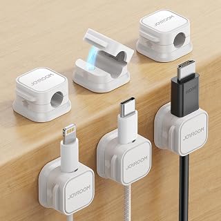 JOYROOM 6 Stück Kabelhalter Kabelclips Kabel Organizer Kabelmanagement | Magnetische, Selbstkleb…