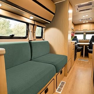 SYLC Bezüge Für Wohnwagenpolster Jacquard, rutschfeste Wohnmobil Sitzbezüge Mit 2 Cord, Sofa S…