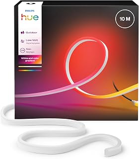Philips Hue Neon Outdoor LED Streifen, Außenbeleuchtung, 10m | Mehrfarbig, Flexibles Lichtband, …