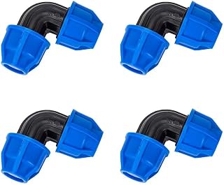 4 Stück PE Rohr 25mm x 25mm Verschraubung PN16 DVGW Trinkwasser Zertifiziert, PP Fitting für PE…