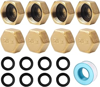 8 Stück Blindstopfen 3/4 Zoll Mit Gummidichtungen Mit 1 Langen Rohband Geliefert 4M, Messing Kap…
